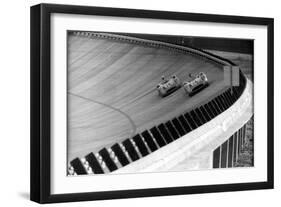 Juan Manuel Fangio and Stirling Moss at the 6th Italian Grand Prix-Angelo Cozzi-Framed Premium Giclee Print