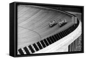 Juan Manuel Fangio and Stirling Moss at the 6th Italian Grand Prix-Angelo Cozzi-Framed Stretched Canvas