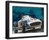 Juan Manuel Fangio Driving a Mercedes-Benz-English School-Framed Giclee Print