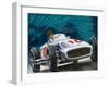 Juan Manuel Fangio Driving a Mercedes-Benz-English School-Framed Giclee Print