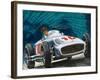 Juan Manuel Fangio Driving a Mercedes-Benz-English School-Framed Giclee Print