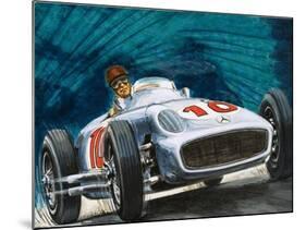 Juan Manuel Fangio Driving a Mercedes-Benz-English School-Mounted Giclee Print