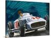 Juan Manuel Fangio Driving a Mercedes-Benz-English School-Stretched Canvas