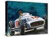 Juan Manuel Fangio Driving a Mercedes-Benz-English School-Stretched Canvas