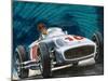 Juan Manuel Fangio Driving a Mercedes-Benz-English School-Mounted Premium Giclee Print