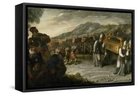 Juan Montero de Rojas / ' The Ark Crossing the Jordan', ca. 1667, Spanish School, Canvas, 112 c...-JUAN MONTERO DE ROJAS-Framed Stretched Canvas