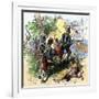 Juan Ponce de Leon, Wounded by Florida Natives, Carried Aboard Ship for Retreat to Cuba, c.1521-null-Framed Giclee Print