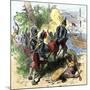 Juan Ponce de Leon, Wounded by Florida Natives, Carried Aboard Ship for Retreat to Cuba, c.1521-null-Mounted Giclee Print