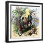 Juan Ponce de Leon, Wounded by Florida Natives, Carried Aboard Ship for Retreat to Cuba, c.1521-null-Framed Giclee Print