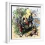 Juan Ponce de Leon, Wounded by Florida Natives, Carried Aboard Ship for Retreat to Cuba, c.1521-null-Framed Giclee Print