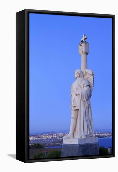 Juan Rodriguez Cabrillo Statue-Richard Cummins-Framed Stretched Canvas