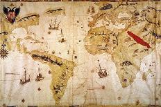 Vespucci's World Map, 1526-Juan Vespucci-Framed Stretched Canvas
