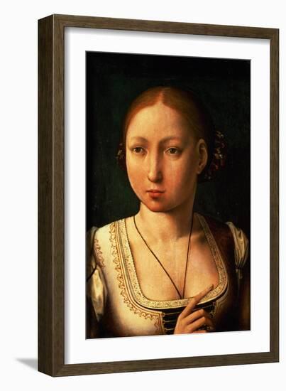 Juana or Joanna of Castile, Called "The Mad" (1479-1555) Daughter of Ferdinand II of Aragon-Juan de Flandes-Framed Giclee Print