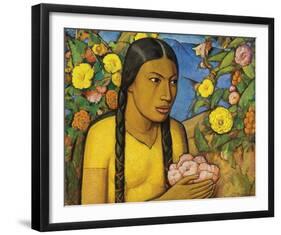 Juanita Entre Las Flores-Alfredo Ramos Martinez-Framed Giclee Print