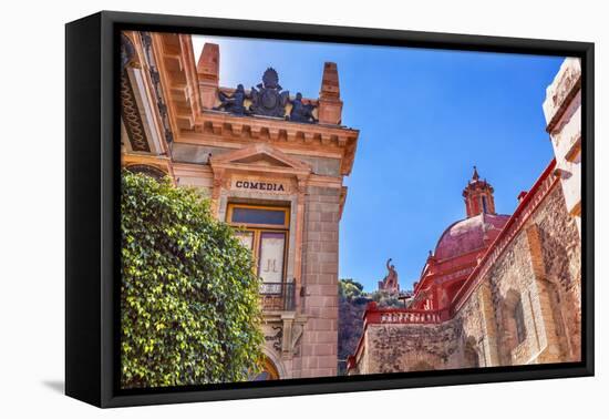 Juarez Theater, Temple De San Diego, San Diego Church, Guanajuato, Mexico.-William Perry-Framed Stretched Canvas