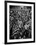 Jubilant Crowd Screaming and Flag Waving as They Mass Together During Vj Day Celebration, State St-Gordon Coster-Framed Photographic Print