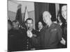 Jubilant Gen. Dwight Eisenhower Holding Pens in V for Victory-Ralph Morse-Mounted Photographic Print