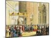 Jubilee of Pope Pius IX in St. Peter's Basilica, Pontiff Being Carried on Gestatorial Chair-null-Mounted Giclee Print