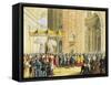 Jubilee of Pope Pius IX in St. Peter's Basilica, Pontiff Being Carried on Gestatorial Chair-null-Framed Stretched Canvas