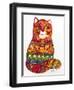 Judaica Folk Cat-Oxana Zaika-Framed Giclee Print