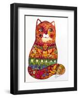 Judaica Folk Cat-Oxana Zaika-Framed Premium Giclee Print