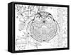 Judaica Folk Owl - Outline-Oxana Zaika-Framed Stretched Canvas