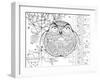 Judaica Folk Owl - Outline-Oxana Zaika-Framed Giclee Print