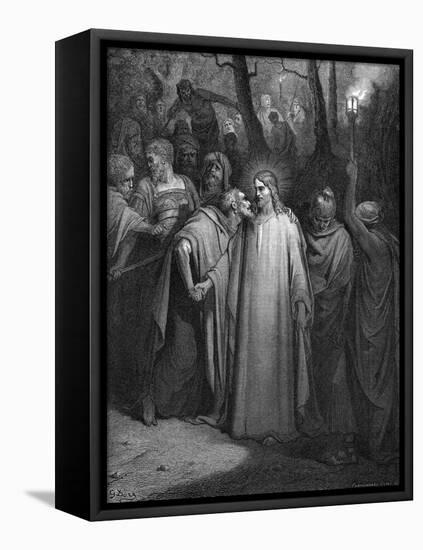 Judas Betraying Christ with a Kiss, 1866-Gustave Doré-Framed Stretched Canvas