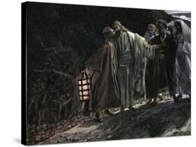 Judas Betraying Jesus with a Kiss-James Tissot-Stretched Canvas