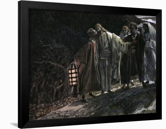 Judas Betraying Jesus with a Kiss-James Tissot-Framed Premium Giclee Print