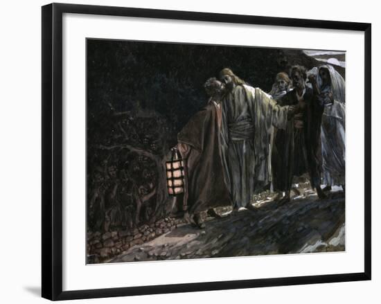 Judas Betraying Jesus with a Kiss-James Tissot-Framed Premium Giclee Print