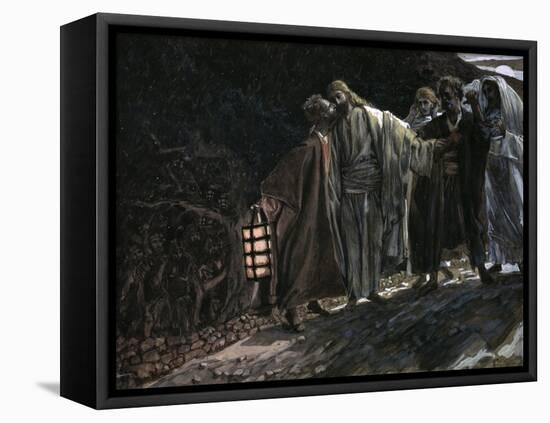 Judas Betraying Jesus with a Kiss-James Tissot-Framed Stretched Canvas