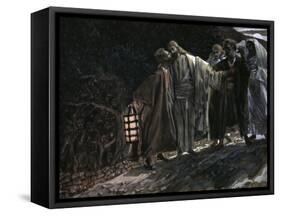 Judas Betraying Jesus with a Kiss-James Tissot-Framed Stretched Canvas