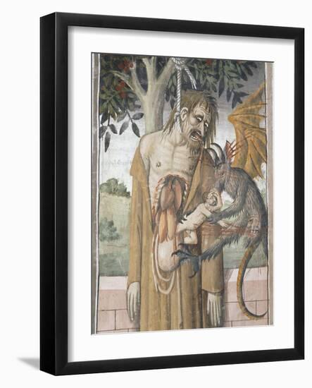Judas Hanging, Scene from Christ's Passion, Fresco, 1492, Detail-Giovanni Canavesio-Framed Giclee Print