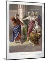 Judas repents and in remorse, returns the thirty pieces of silver, 1869 (chromolitho)-English School-Mounted Giclee Print