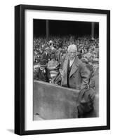 Judge Kenesaw Mountain Landis, Commissioner of Baseball Opening a Game, 1924-null-Framed Photo