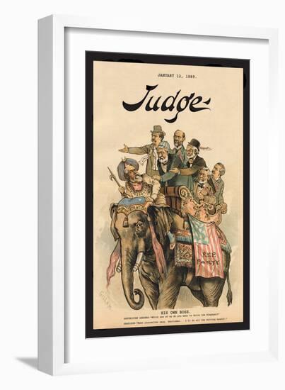 Judge Magazine: His Own Boss-Bernhard Gillam-Framed Art Print