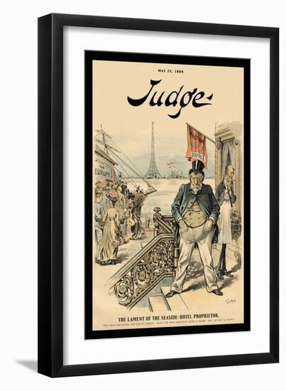 Judge Magazine: The Lament of the Seaside-Hotel Proprietor-null-Framed Art Print