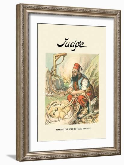 Judge: Making the Rope to Hang Himself-null-Framed Art Print