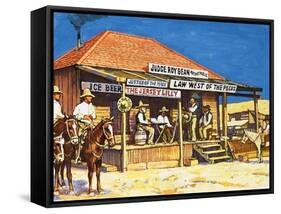 Judge Roy Bean Who Dispensed Tough Justice from His Saloon-Harry Green-Framed Stretched Canvas