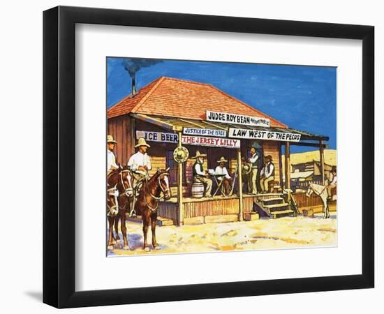 Judge Roy Bean Who Dispensed Tough Justice from His Saloon-Harry Green-Framed Giclee Print