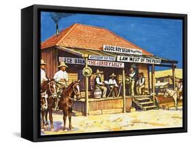 Judge Roy Bean Who Dispensed Tough Justice from His Saloon-Harry Green-Framed Stretched Canvas
