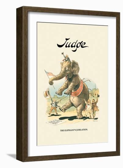 Judge: The Elephant's Jubilation-Grant Hamilton-Framed Art Print