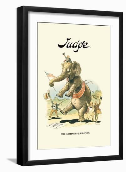 Judge: The Elephant's Jubilation-Grant Hamilton-Framed Art Print