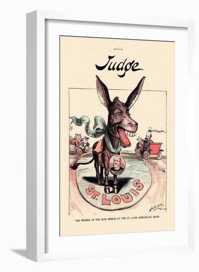 Judge: The Winner of the Blue Ribbon-null-Framed Art Print