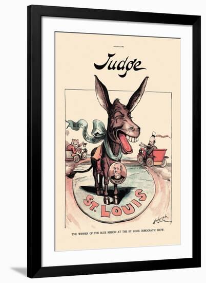 Judge: The Winner of the Blue Ribbon-null-Framed Art Print