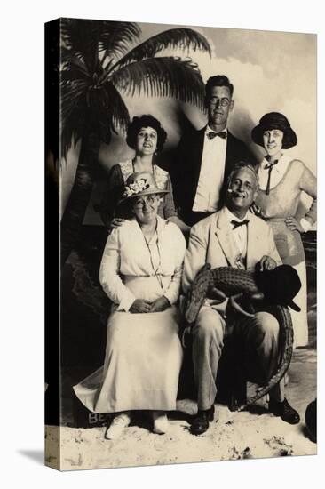 Judge Worley and Family Pose with a Stuffed Alligator, 1905-null-Stretched Canvas