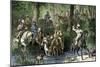 Judges, Lawyers, and Clients on their Way to Court on the Frontier, Late 1700s or Early 1800s-null-Mounted Giclee Print