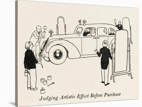 Judging Artistic Effect before Purchasing-William Heath Robinson-Stretched Canvas