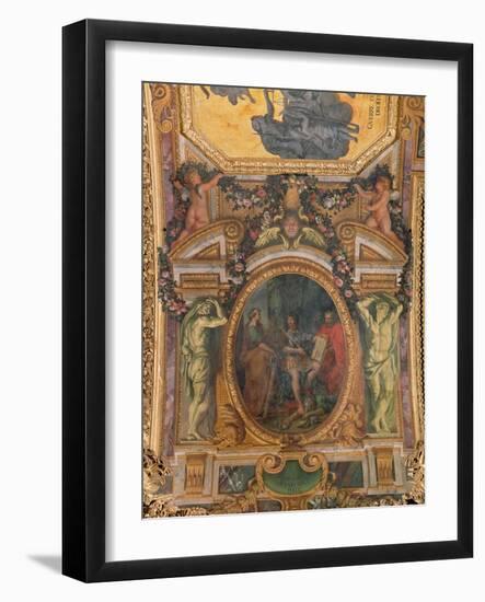 Judicial Reformation in 1667, Ceiling Painting from the Galerie Des Glaces-Charles Le Brun-Framed Giclee Print